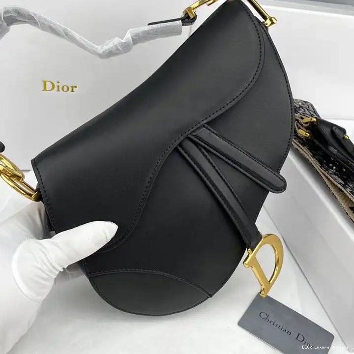 Smooth Bag Calfskin Black Saddle Dior 0422 Luxury
